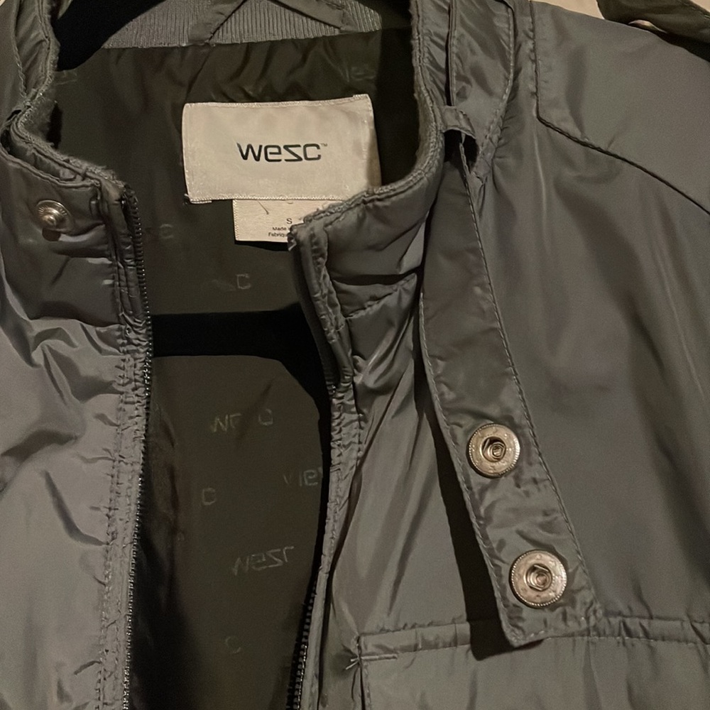 Wesc Thin Lightweight Gray Bomber Jacket Style, S… - image 3